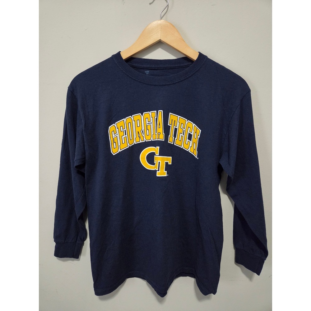 Fanatics Georgia Tech Yellow Jackets Kids Large Navy Long Sleeve T-Shirt GT Logo